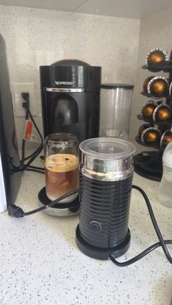 Nespresso vertuo machine and frother