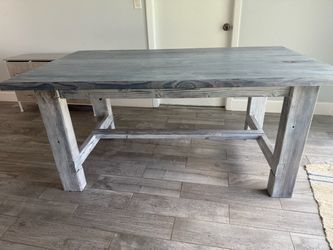 Handmade Solid Pine Farmhouse Dining Table, Seats 6