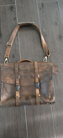 "Kalating" Leather Briefcase Laptop Bag