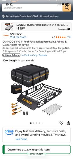 54"x34" Roof Rack Basket Removable Fairing & Support Bars for Kayaks