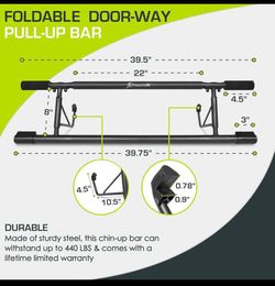 New Open Box ProsourceFit Pull Up Bar For Multi Use Fitness & Home Gym Exercise, Black