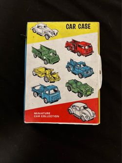 “Vintage EETA Miniature Diecast Car Collection Carrying Case w/ Cars 1960s