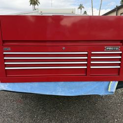 Proto Top Box - 55 Inch Wide 8-Drawer Top Chest (Red/Chrome)  Part Number JSTV5528CD08RD