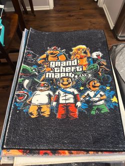 Mario x GTA Grand Theft Auto Rug