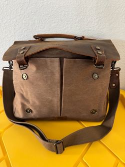 Canvas and Leather Messenger Bag