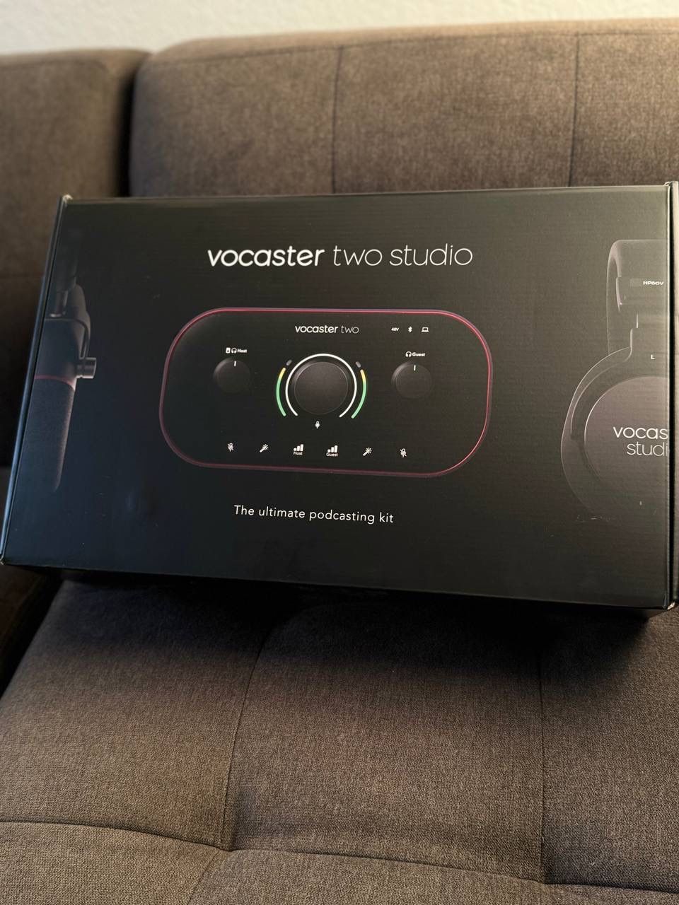 Focusrite Vocaster Two Studio — Podcasting Interface for Recording Host & Guest, with Professional Quality Vocaster DM14v Dynamic Microphone & HP60v