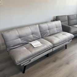 Gray Velvet Futon NEW