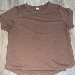Brown Ribbed Shirt Size Small 
