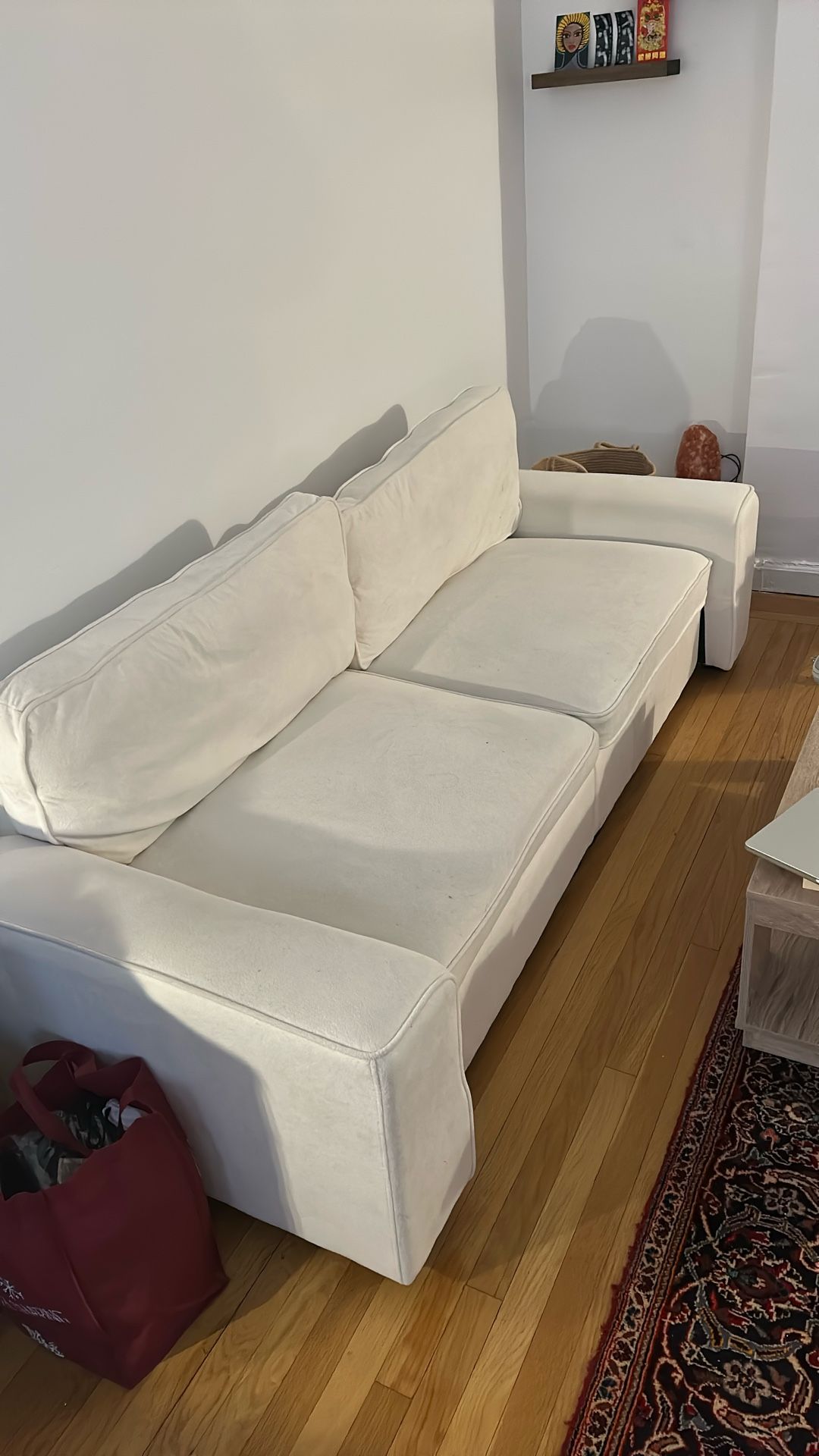 Deep Seated, Soft, White Couch - Minimal Wear