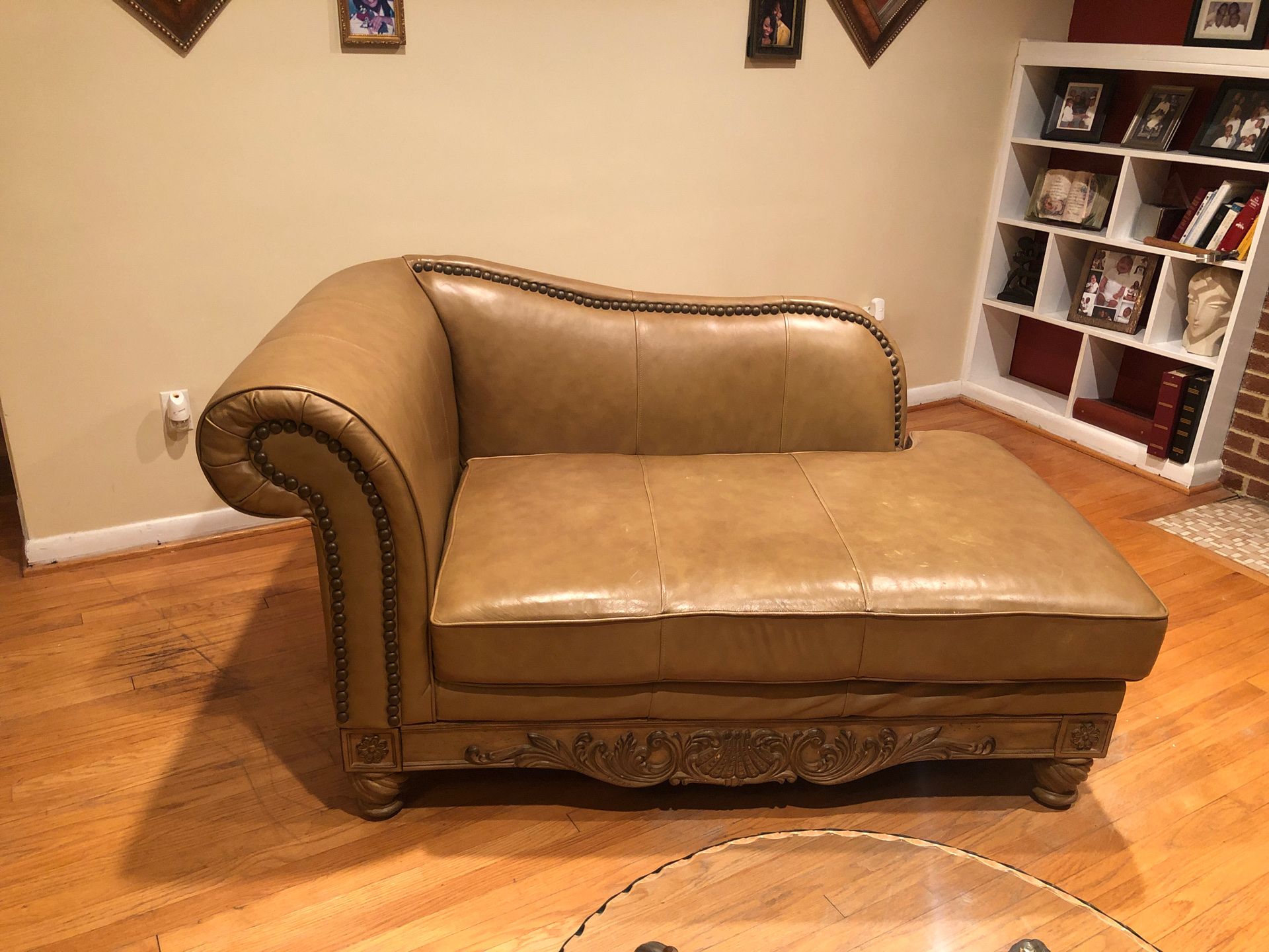 Tan Leather chaise