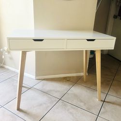 White 2 Drawer Desk