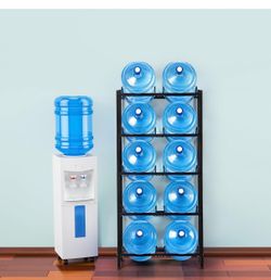 5 Gallon Water Bottle Holder Water Jug Holder 5 Tier Water Jug Rack for 10 Bottles Heavy Duty