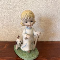 Vintage 6” Shepherd Porcelain Figure