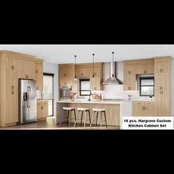 16pcs. Hargrove Kitchen Cabinet Set Home Decorators Collection Hargrove Flat Panel | RT