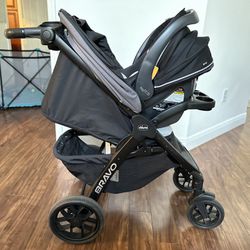 Like New Chicco Bravo LE Stroller & Chicco KeyFit Car Seat with ClearTex