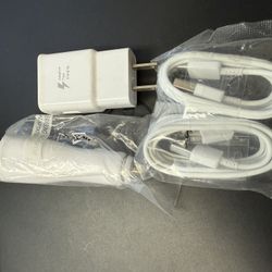 Car And Wall Adoptor With Tow Usb A To Usb C Cables