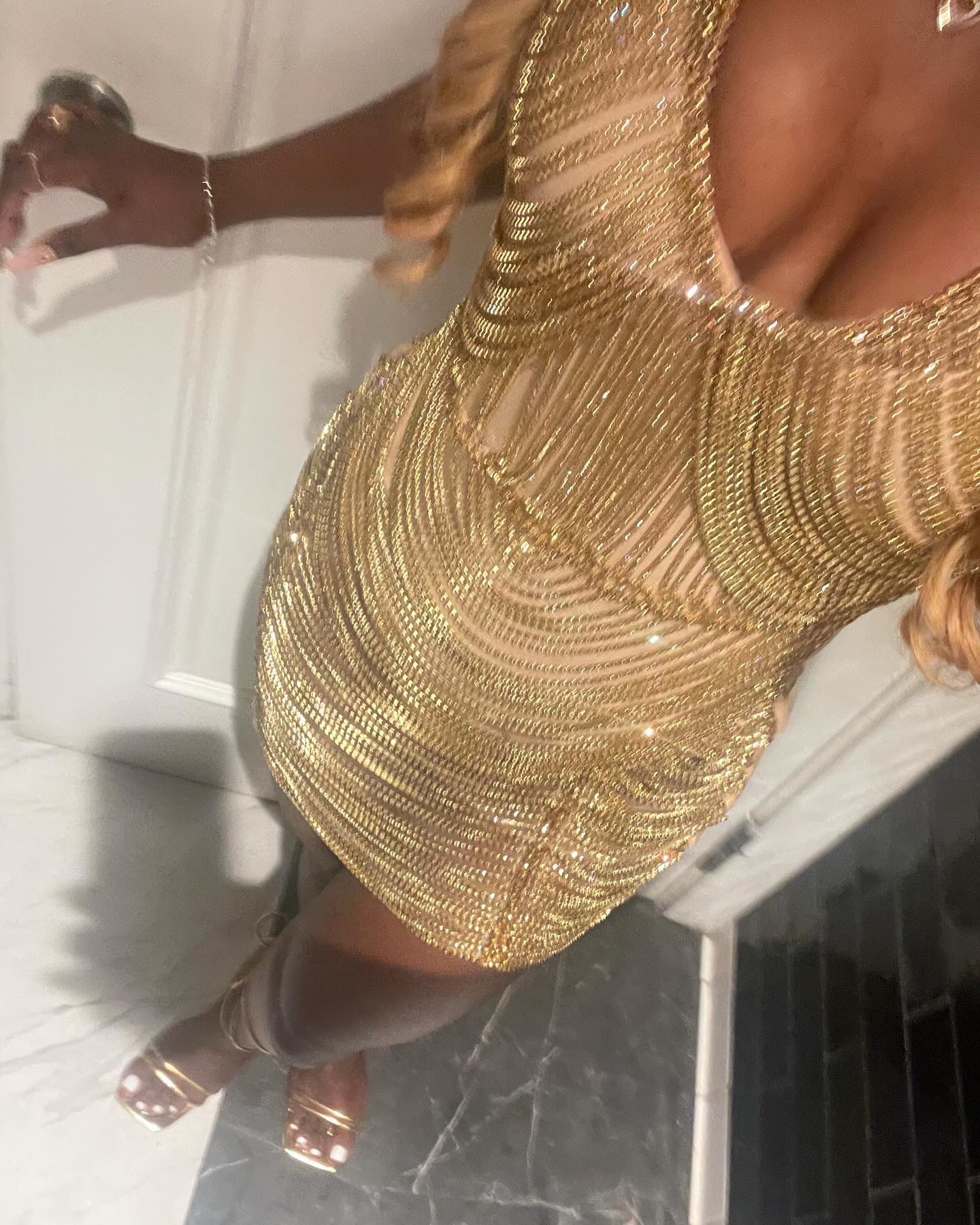 Gold Chain Mini Dress