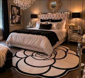 Camilia flower shape rug
