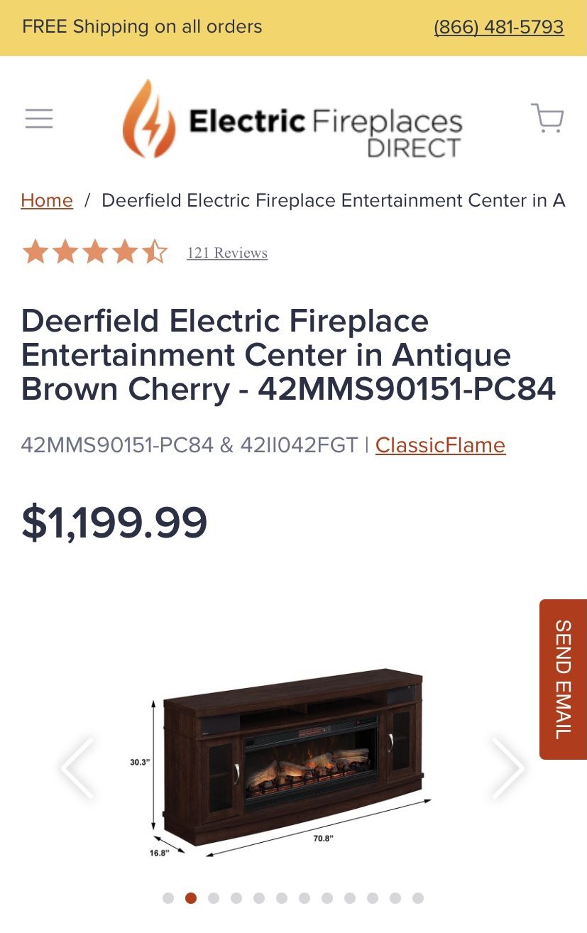 Deerfield Entertainment Center in Antique Brown Cherry with bluetooth  speakers for Sale in Redmond, WA - OfferUp