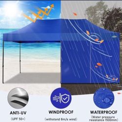 10x20 Heavy Duty Pop up Canopy Tent with 6 sidewalls Easy Up Commercial Outdoor Canopy Wedding Party Tents for Parties All Season Wind & Waterproof Ga
