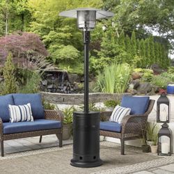 Mainstays 48,000 BTU Propane Gas Outdoor Freestanding Metal Patio Heater, Black