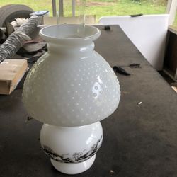 Currier And Ives Oil Lamp