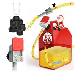 Keimi Portable Fuel Transfer Pump with Auto-Stop, 3.2 Gallon per Min, 51" Extra Long Hose, Battery & USB Powered, 4 Can Adapters, Leakproof Gas Pump f