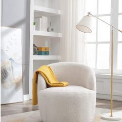 Teddy Fabric Swivel Accent Armchair