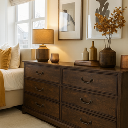 One LEFT 🚨New in box ✅dresser brown sturdy assembly required ✅firm price thank you