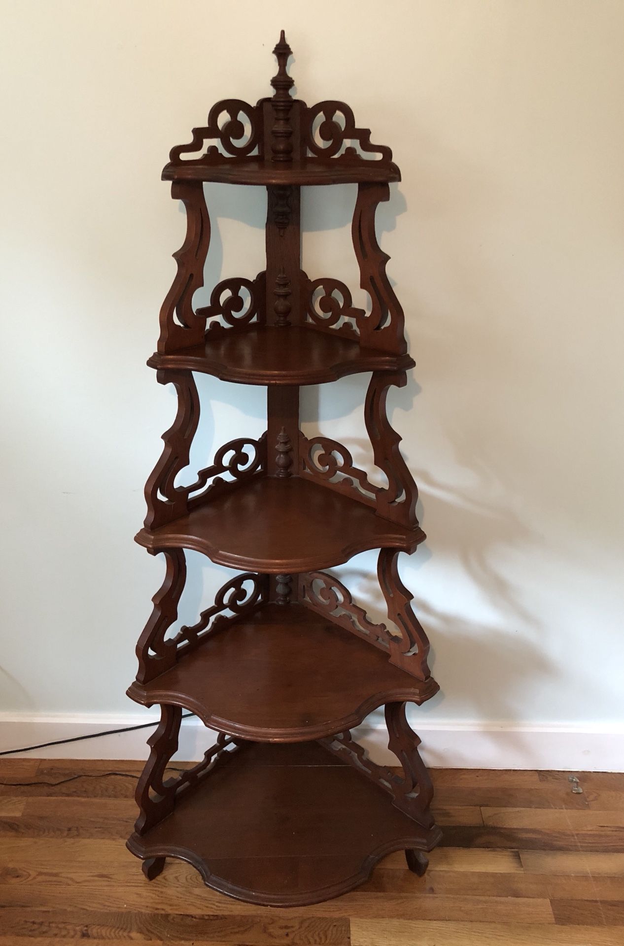 Antique Mahogany Victorian Corner Shelf, Display bookcase