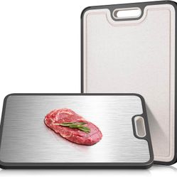 Double Sided Titanium & Wheat Straw Cutting Board 16" x 11" 