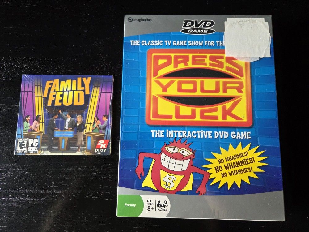 Press Your Luck & Family Feud Interactive Video Games - NEW