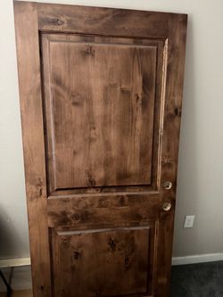 Solid Wood 2-Panel exterior front Door 36in width