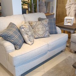 Traemore Linen Sofa And Loveseat$10 Down Payment And Financing Available
