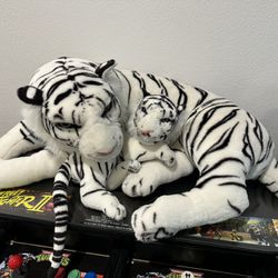 Melissa & Doug, Giant White Tiger Stuffed Animal, Mom & Baby