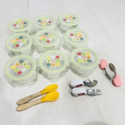 Glass Baby Food Containers with Lids - 9 Pack, 7oz