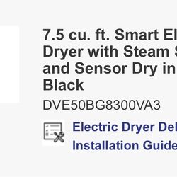 SAMSUNG- Extra Large Capacity Smart Front Load Electric Dryer