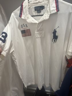 White Shirt Big Horse Big Flag Polo Ralph Lauren $25