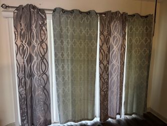 Blackout curtains with rods