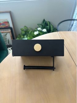 Toilet paper holder with drawer