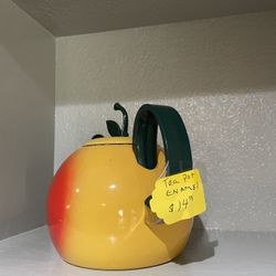 Vintage Enamel Tea Pot