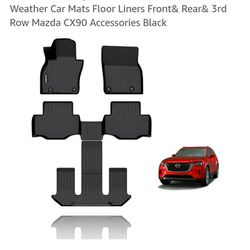 KELCSEECS Floor Mats Custom for 2024 Mazda CX-90 6 & 7 Passenger Without 2nd Row Console All Weather Car Mats Floor Liners Front& Rear& 3rd Row Mazda 