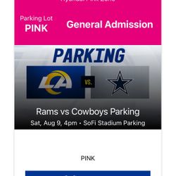 Rams Vs Cowboys Pink Lot Parking $100
