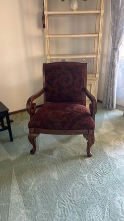 Accent chair, burgundy velvet