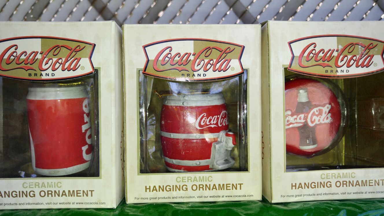 Coca-Cola ceramic Christmas ornaments