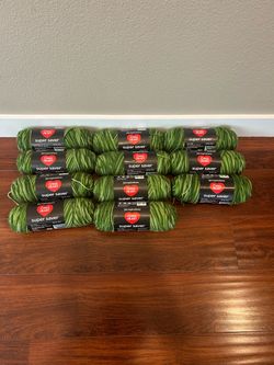 Red Heart Super Saver Yarn – Lot of 11 Green Skeins