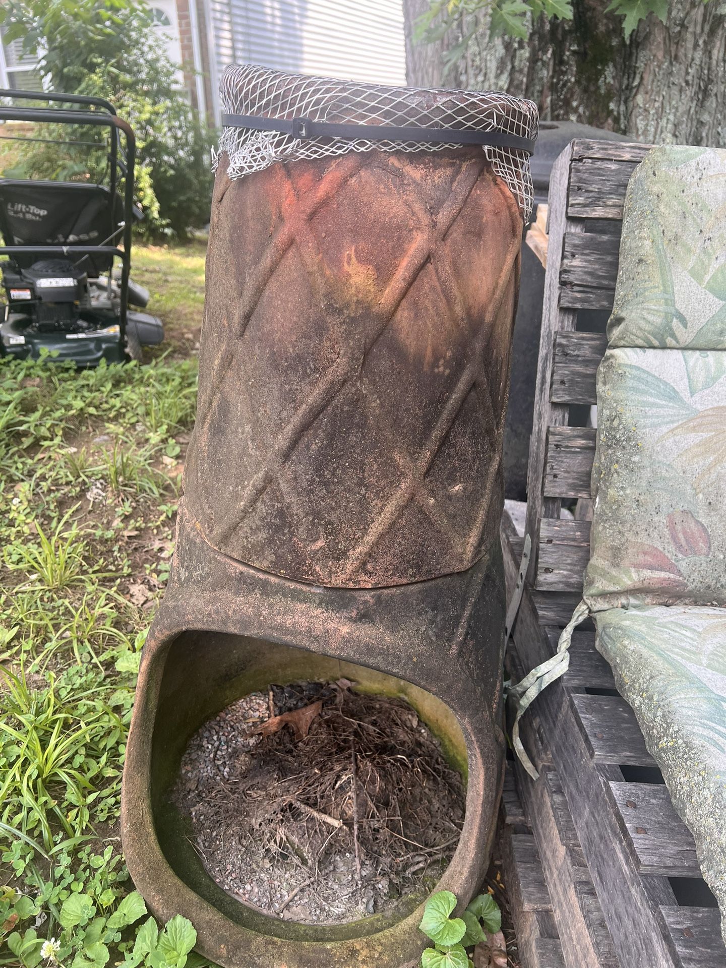 Rustic Clay Chiminea Outdoor Fireplace – Great Shape