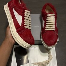 Rick Owens Pelliccia Vintage Low 'Cardinal Red'