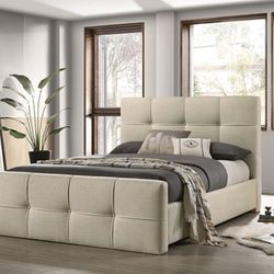 Queen Bed $499 / King Bed $550 Beige Or Grey Fabric