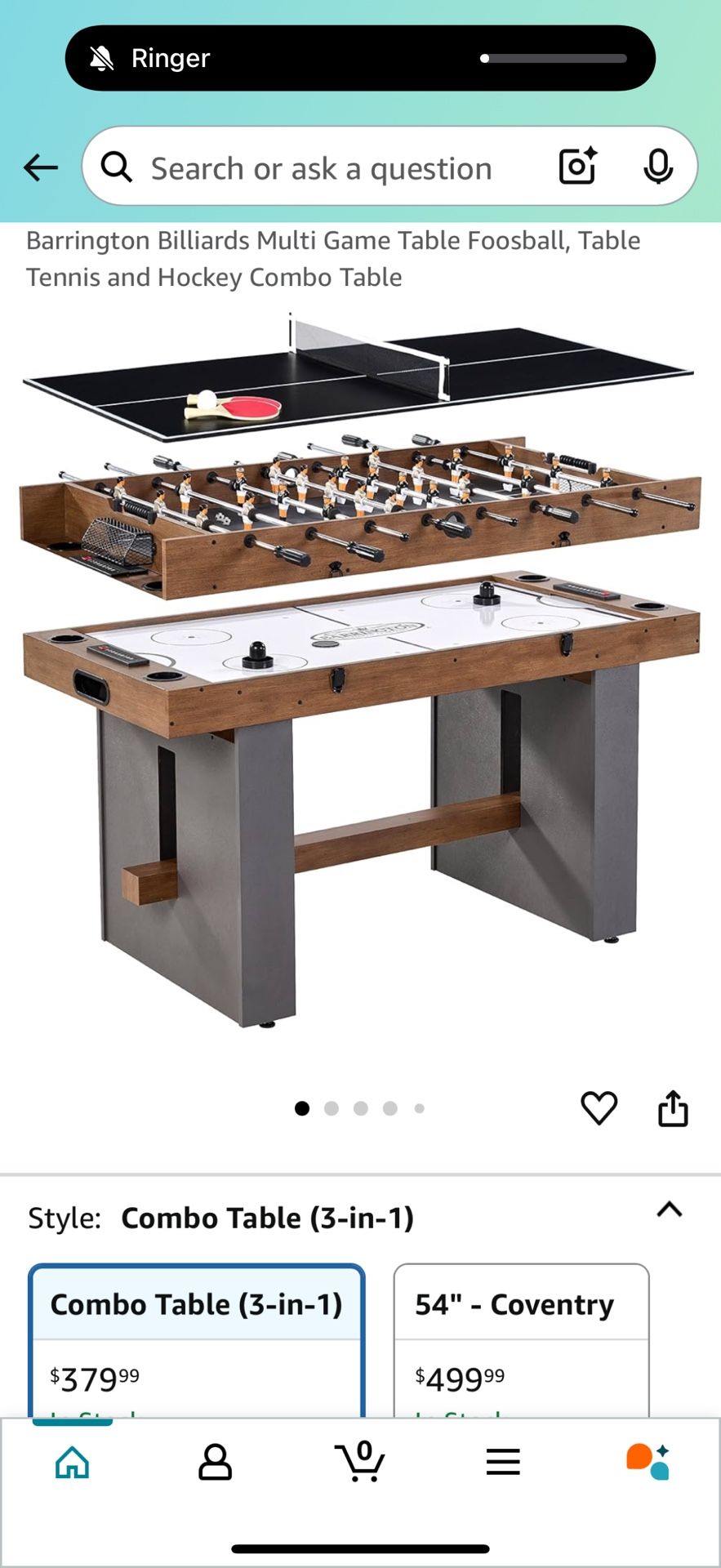 Barrington Billiards Multi game Table